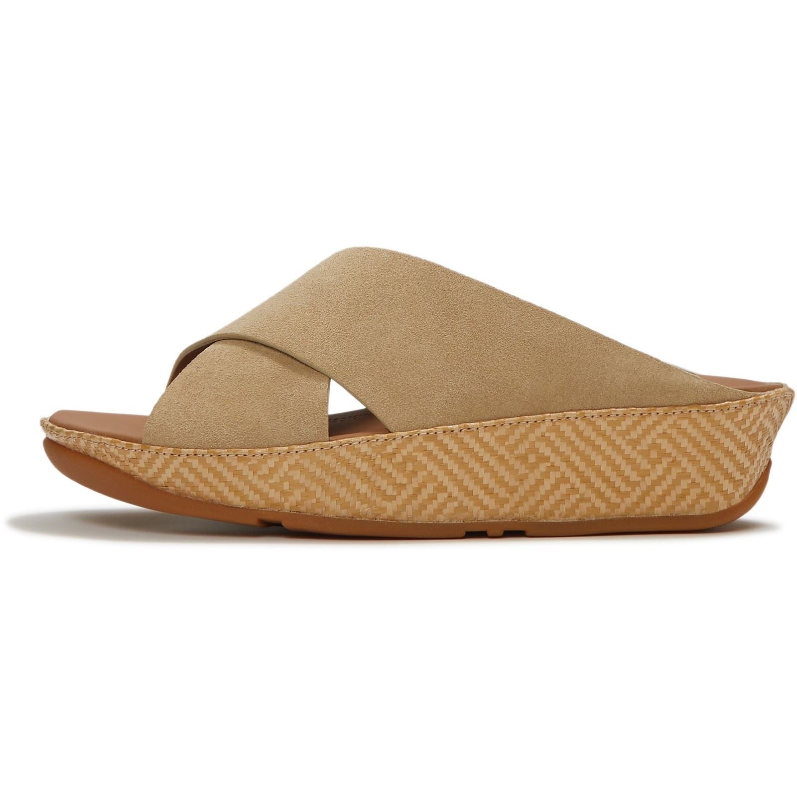 Fitflop Lulu Lux Graphic-Weave Suede Women's Cappuccino Sandals