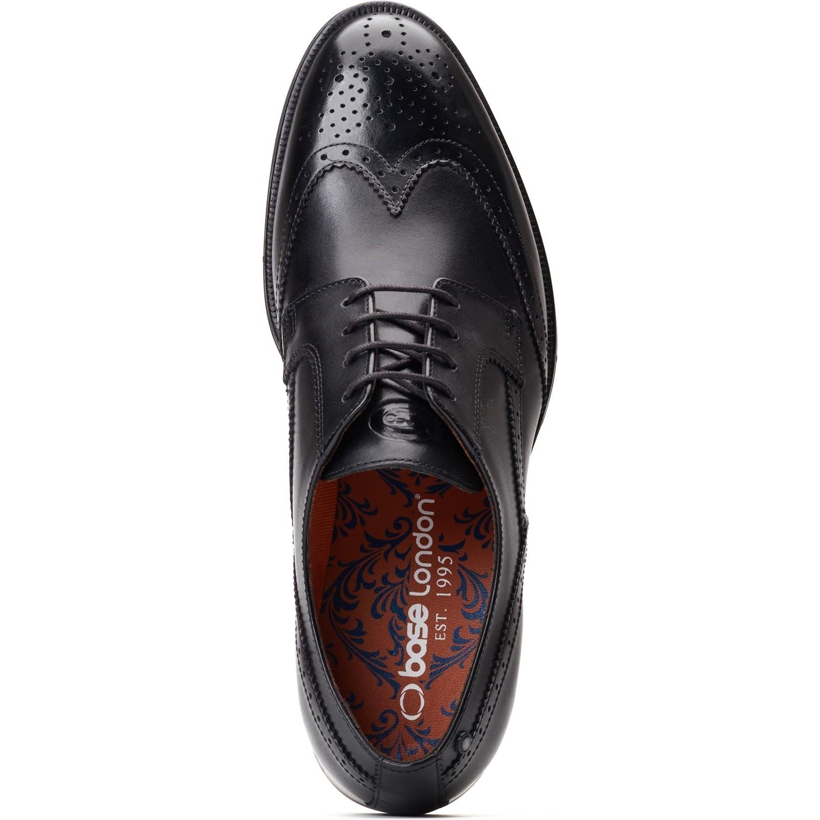 Base London Bell Leather Men's Black Brogues Shoes