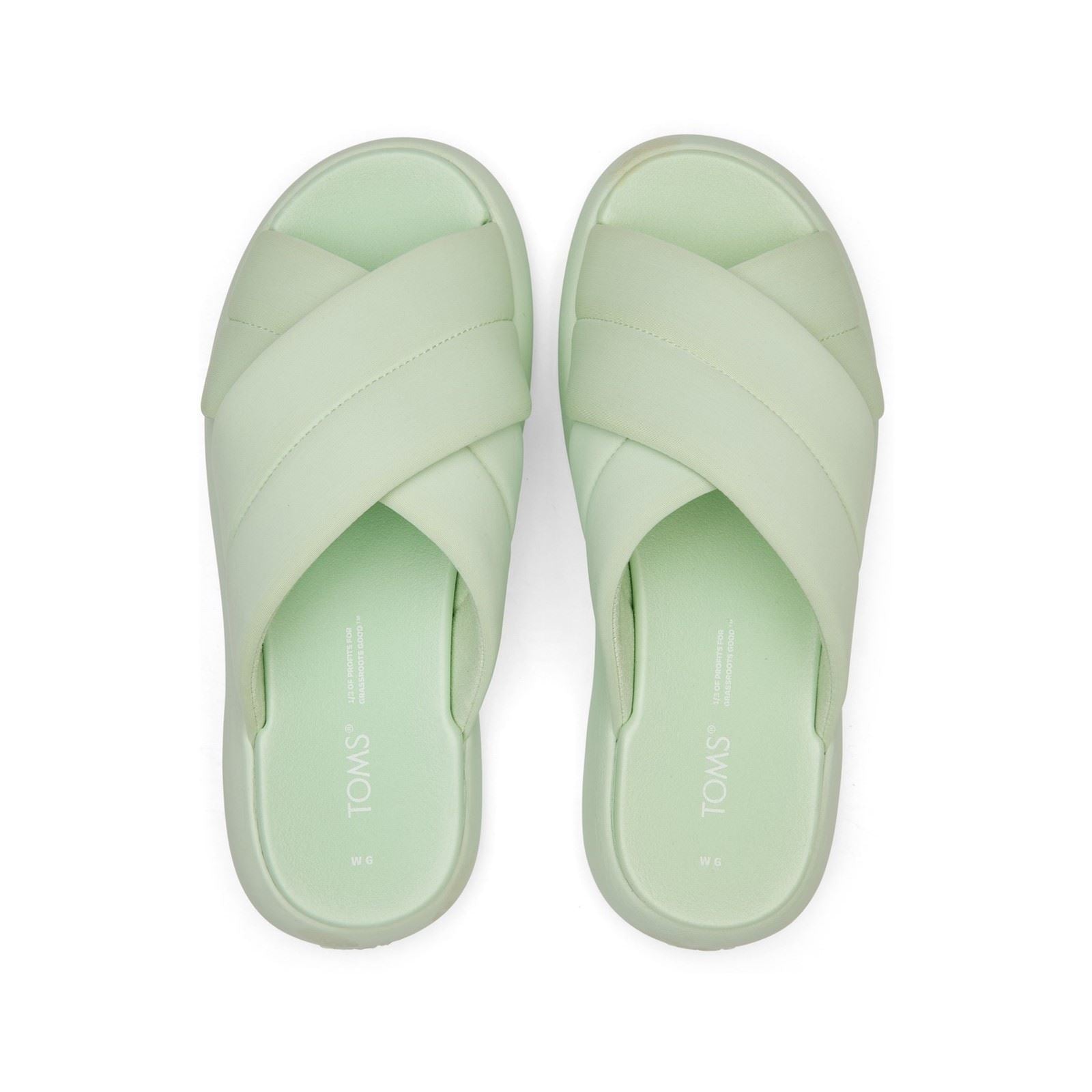 TOMS Mallow Crossover Polyester Blend Women's Mint Slides