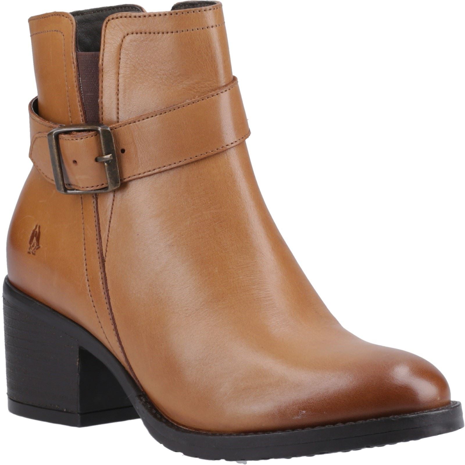 Hush Puppies Hensley Leather Women's Tan Heeled Ankle Boots