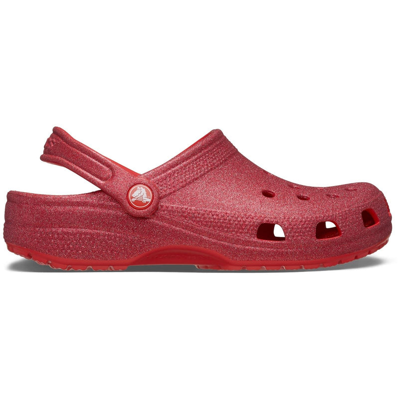 Crocs Classic Glitter Synthetic Cherry Red Clogs