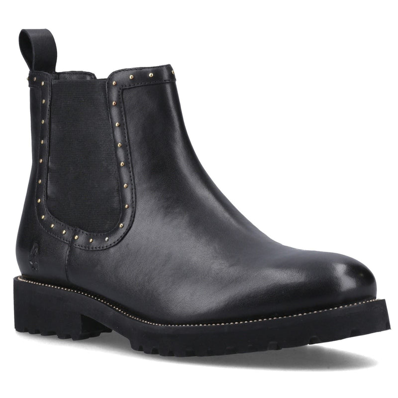 Hush Puppies Gwyneth Leather Women's Black Flat Chelsea Boots
