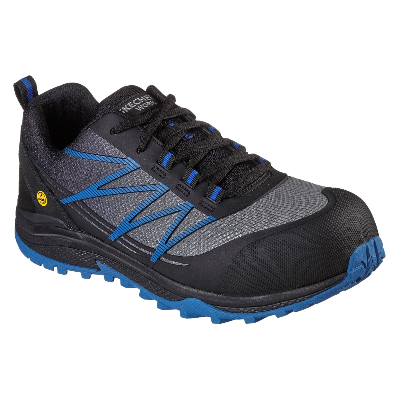 Skechers Workwear Puxal Textile Men's Black/Blue Safety Sneakers