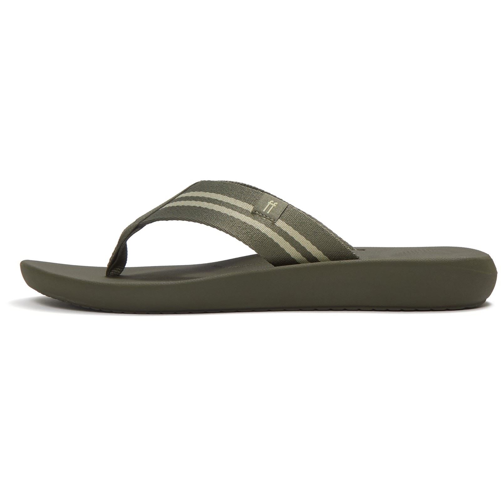 Fitflop iQushion Polyester Men's Deep Olive/Sage Green Flip Flops