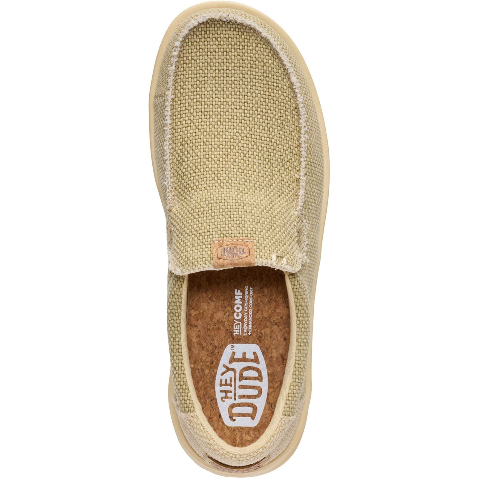 HEYDUDE Mikka Braided Textile Men's Olive Grey/Boulder Tan Loafers