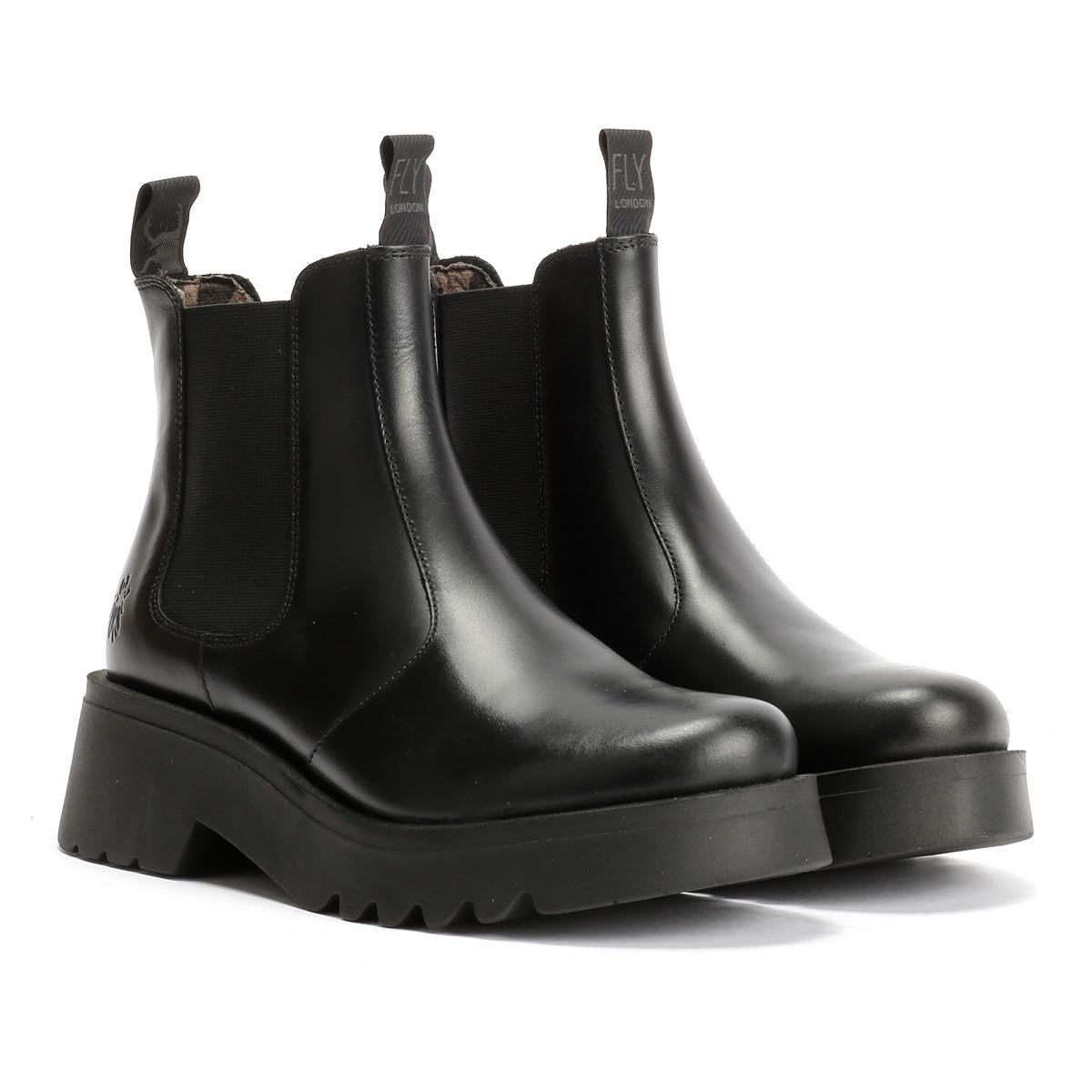 Fly London Medi Leather Women's Black Boots