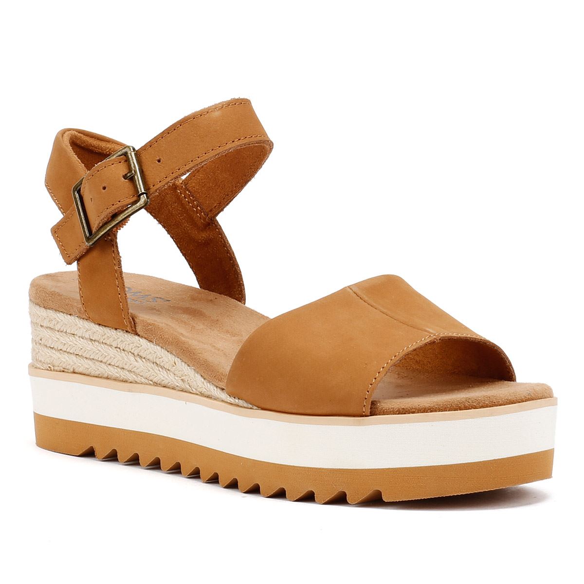 TOMS Diana Leather Women's Tan Wedges