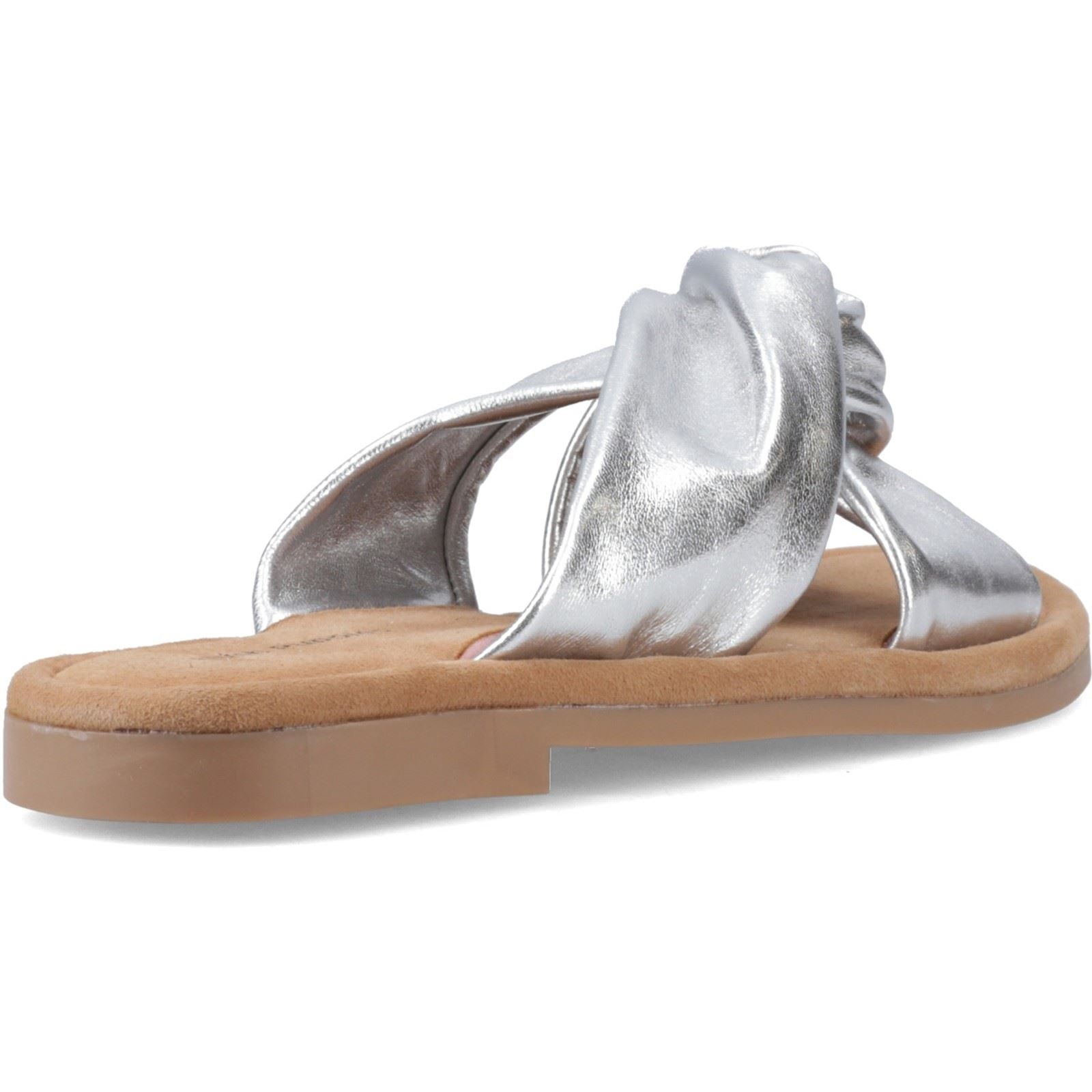 Hush Puppies Amy Wide Fit Leather Women's Silver Standard Sandals