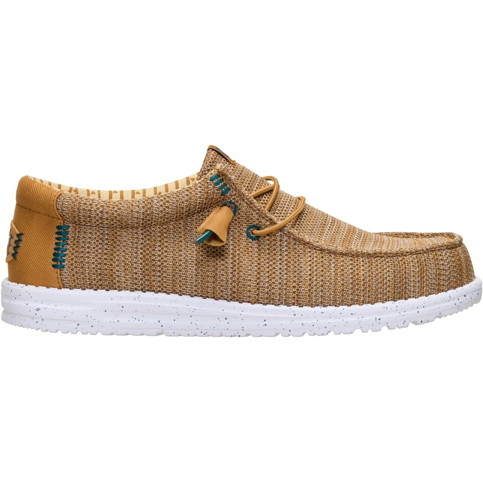 HEYDUDE Wally Stretch Sox Polyester Men's Bone Brown/Multi Loafers