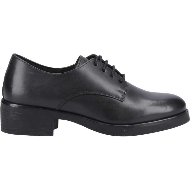 Hush Puppies Anastasia Senior Leather Girls's Black Lace-Up Shoes
