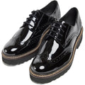 Pod Kortney Faux Leather Women's Black Patent Brogues Shoes