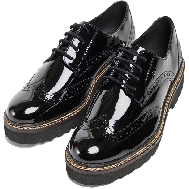 Pod Kortney Faux Leather Women's Black Patent Brogues Shoes