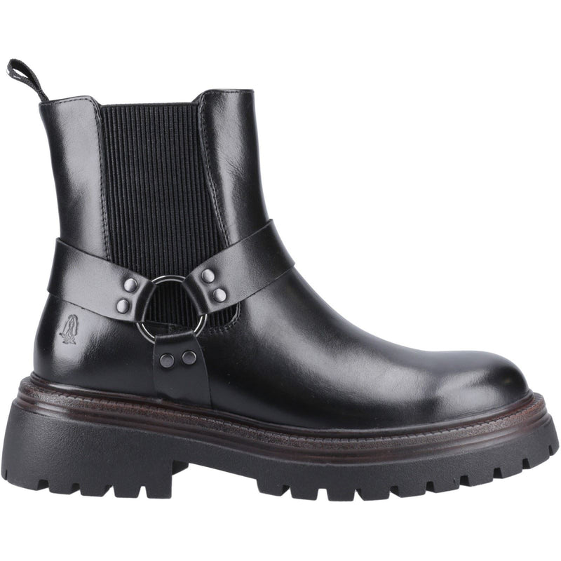 Hush Puppies Raye Leather Women's Black Leather Flat Chelsea Boots