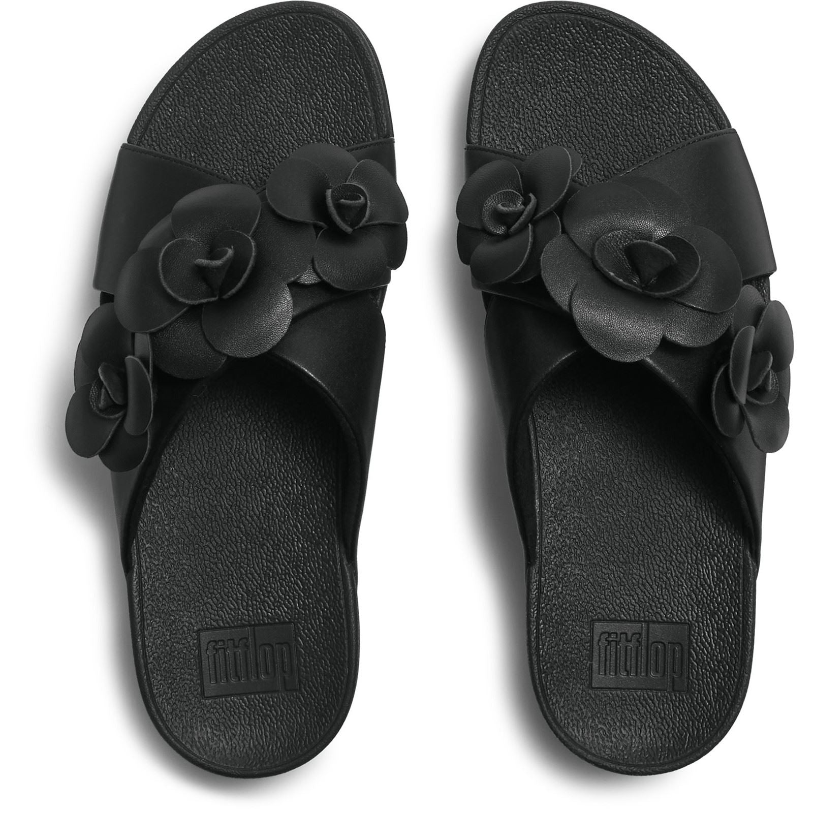 Fitflop Lulu Flower Polyurethane Women's Black Sandals