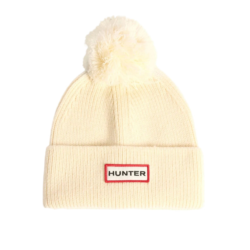 Hunter Arrinay Ribbed Pom Beanie/Scarf Box Set Unisex Adults White Hat & Scarf Set - One Size