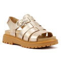 Timberland Clairemont Way Fisherman Leather Women's Gold Metal Sandals