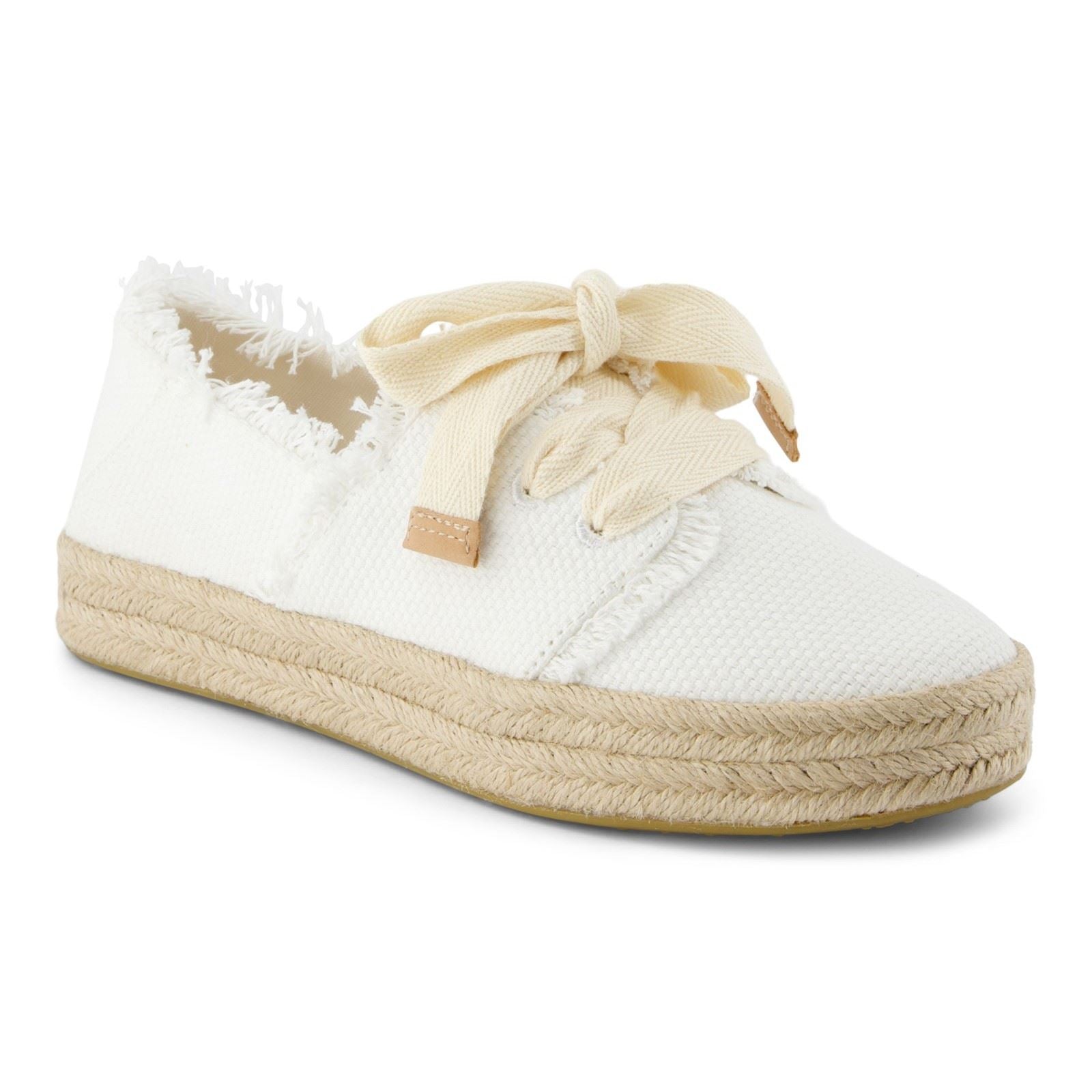 TOMS Carolina Lace Up Cotton Women's White Beachside Shoes
