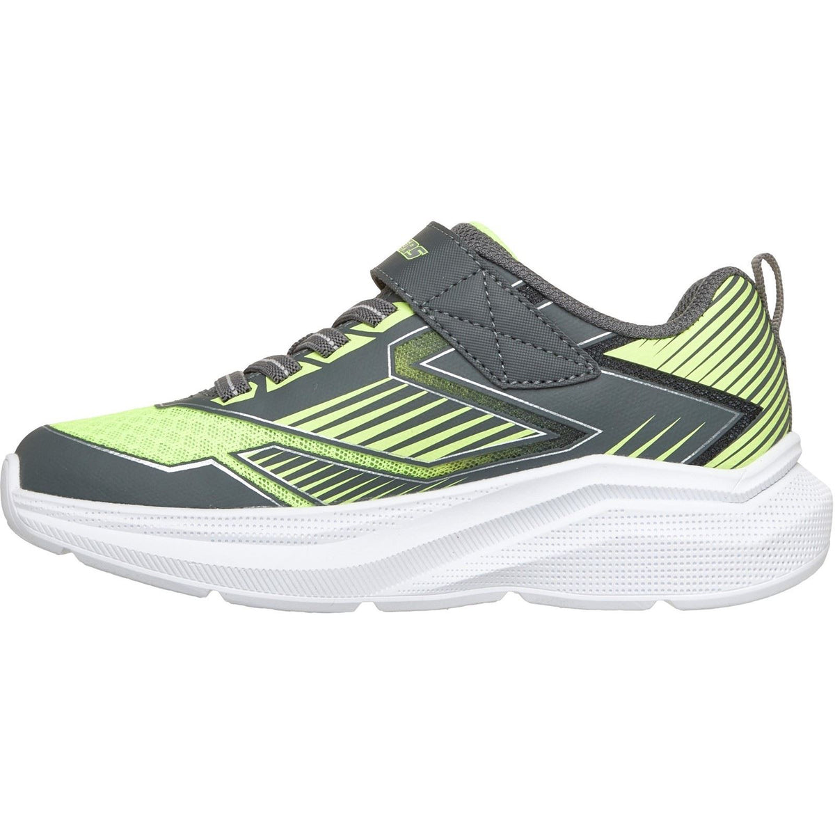 Skechers Microspec Velocity Grid-Drift Boy's Charcoal/Yellow & Silver Trainers
