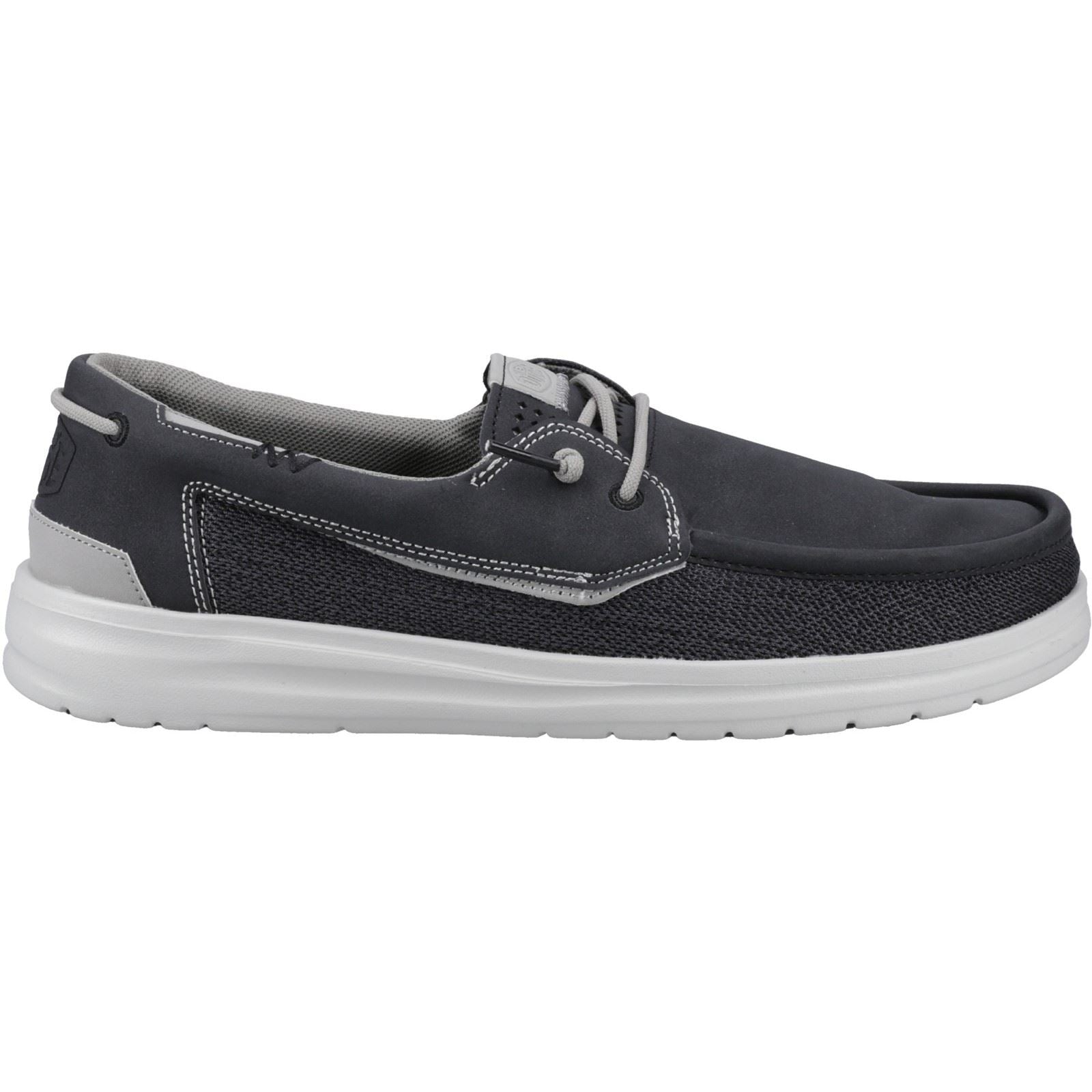 HEYDUDE Welsh Grip Classic Mesh Cotton Blend Men's Black/Storm Gray Shoes