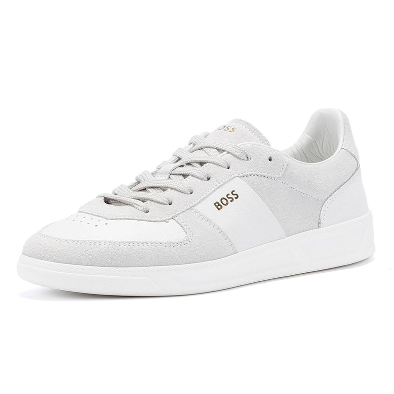 Boss Brandon Suede/Leather Men's White Sneakers