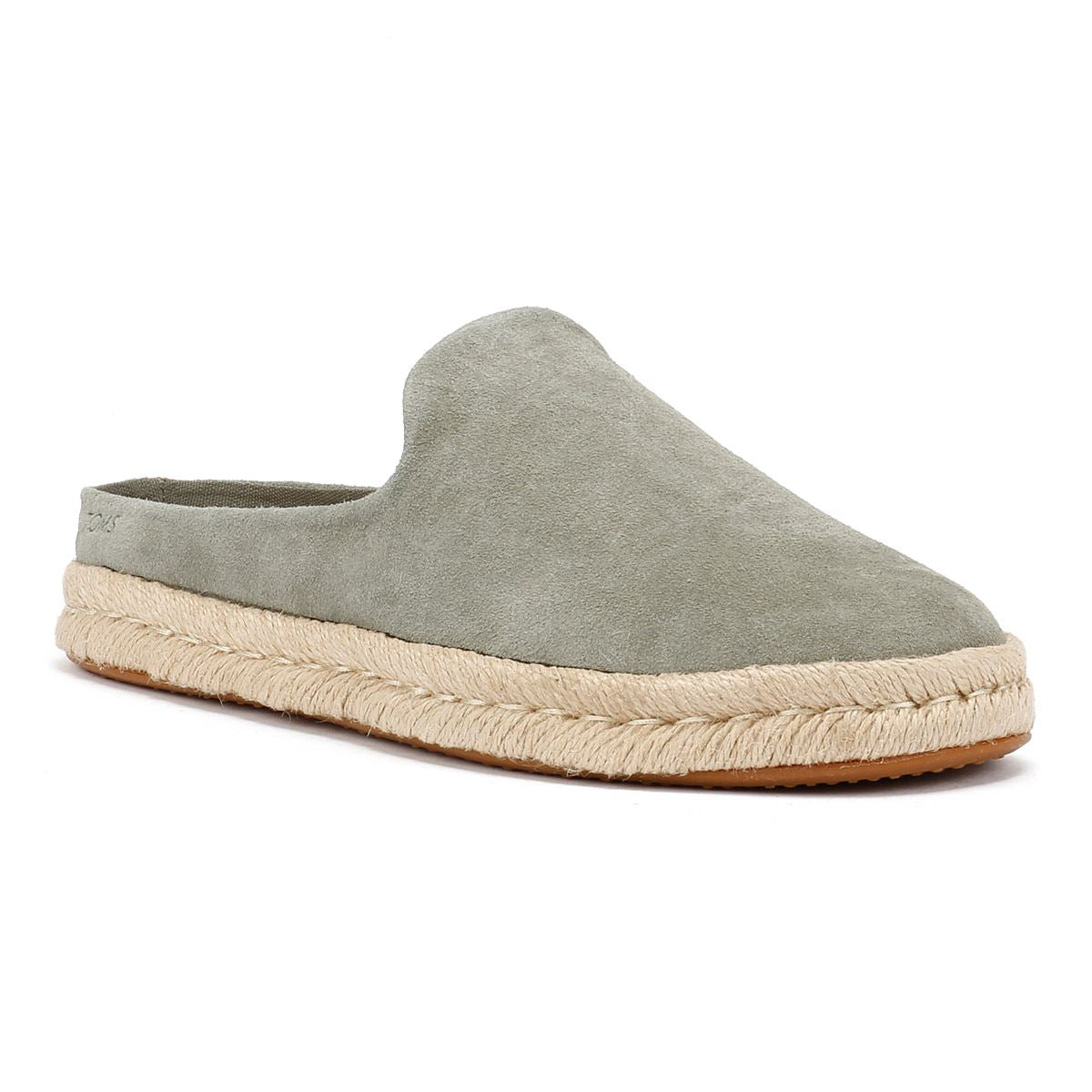TOMS Santiago Suede Men's Vetiver Gray Mules