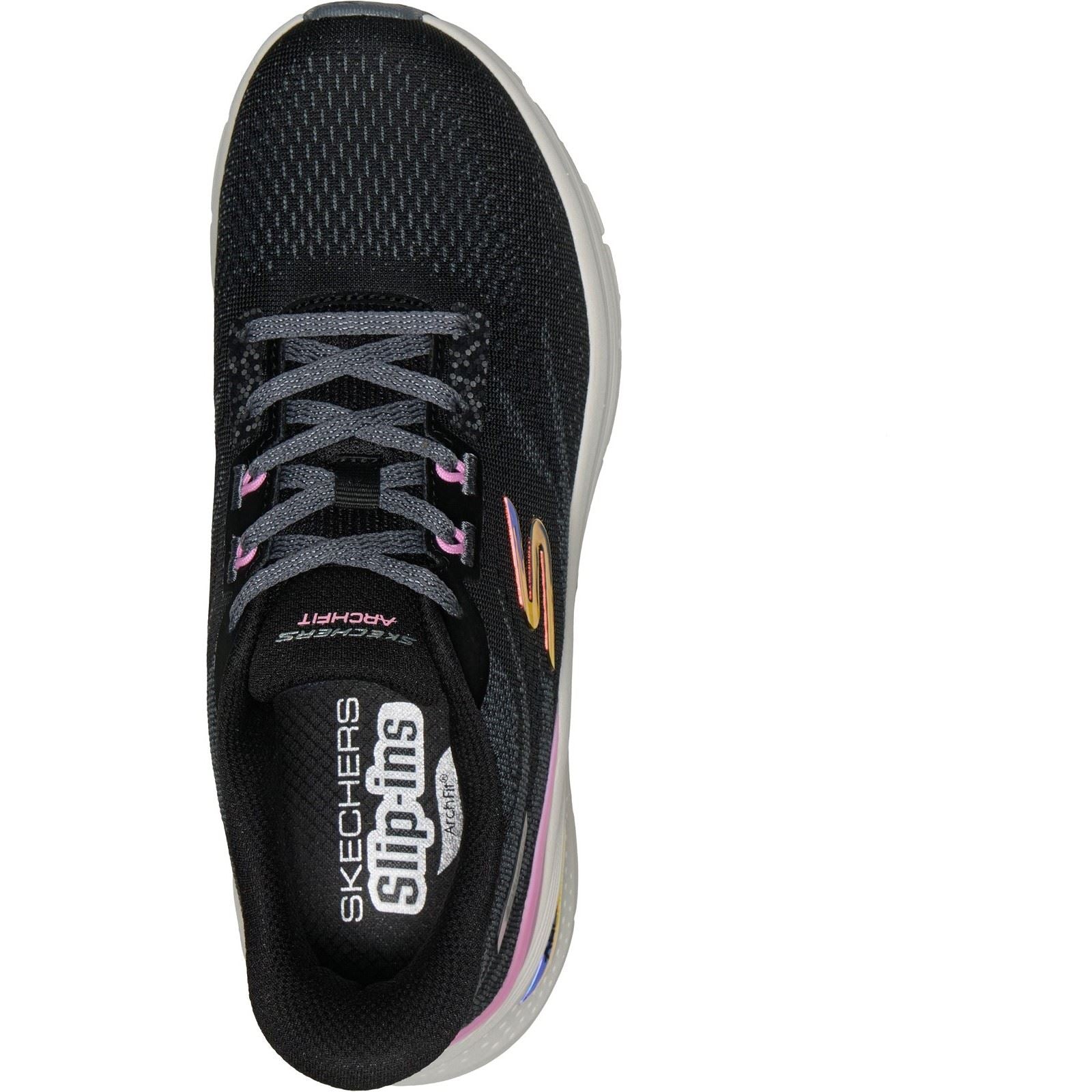 Skechers Arch Fit 3.0 Textile Women's Black Mesh/Multi Trim Sneakers