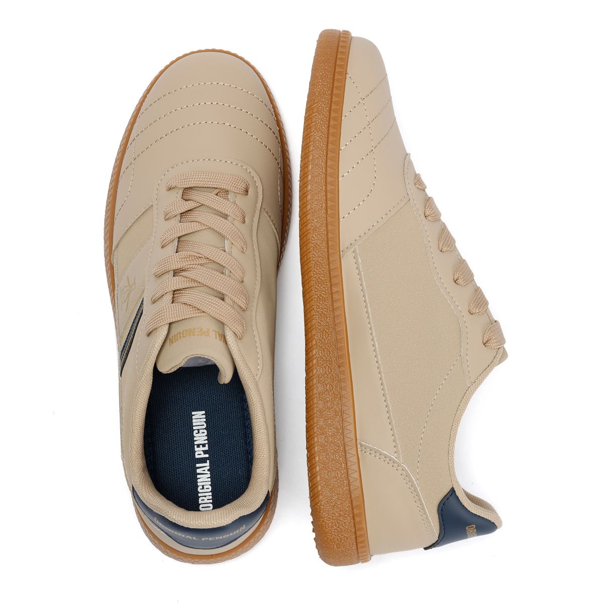 Penguin Striker Men's Beige/Navy Sneakers