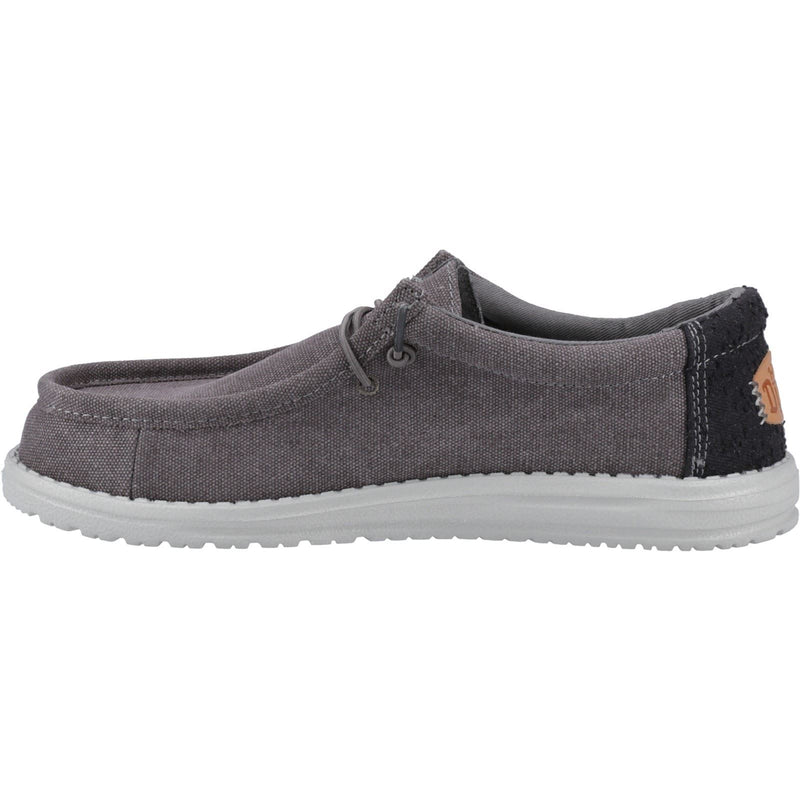 HEYDUDE Wally Workwear Synthetic Blend Men's Granite Grey/Black Moccasins Shoes