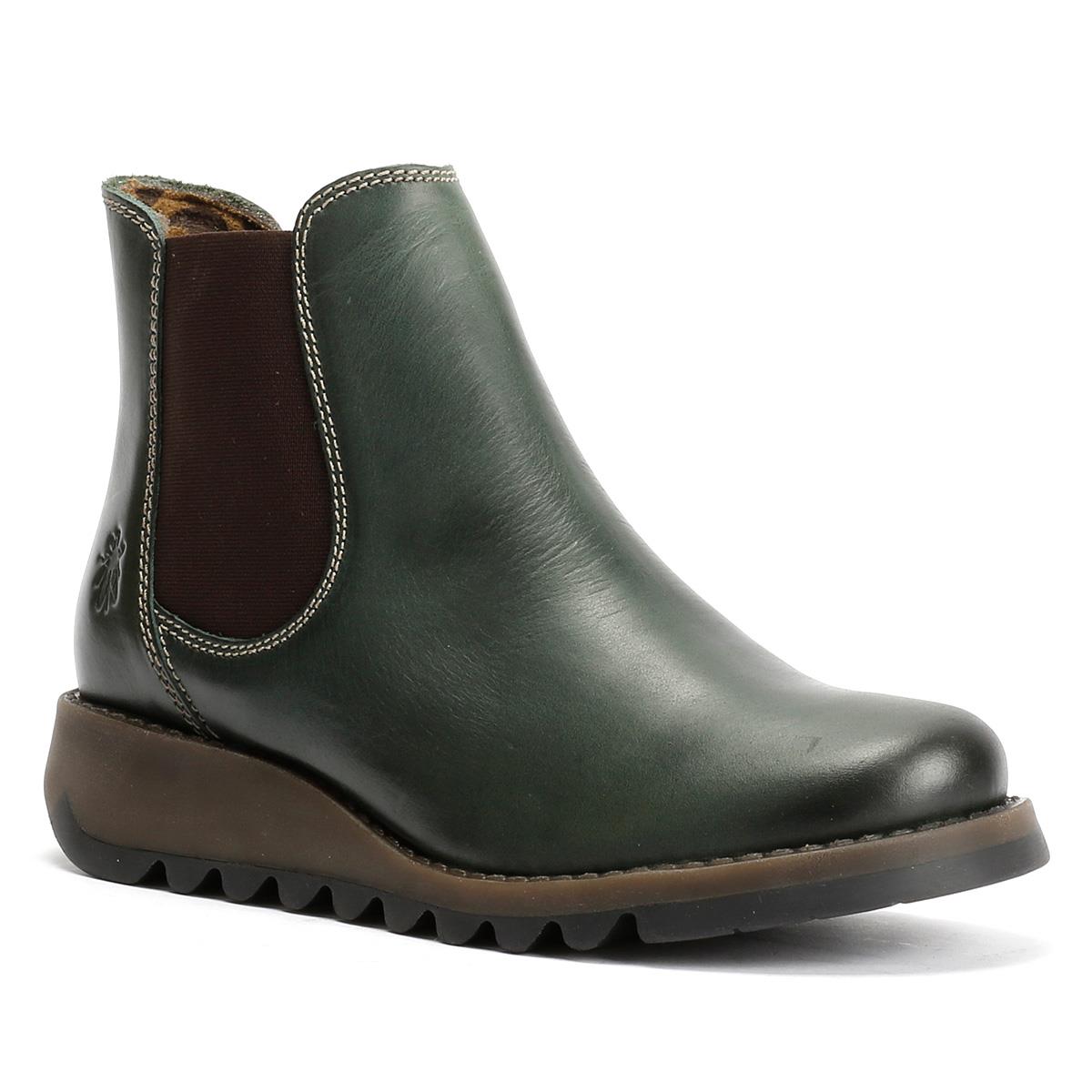 Fly London Salv Leather Women's Petrol Boots