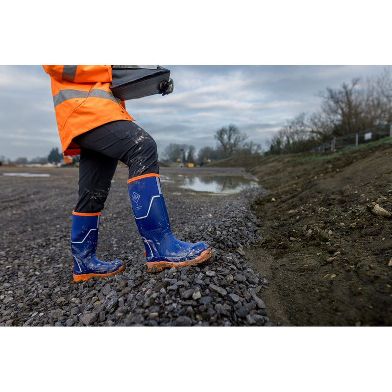 Muck Boots Grit S5 Rubber Women's Blue/Orange Wellington Boots