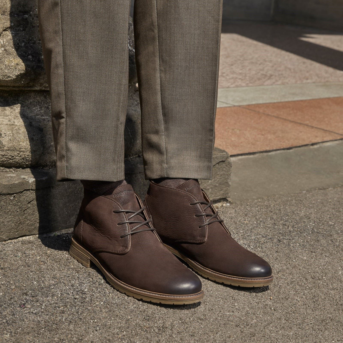 Hush Puppies Ricky Leather Men's Dark Brown Ankle Boots