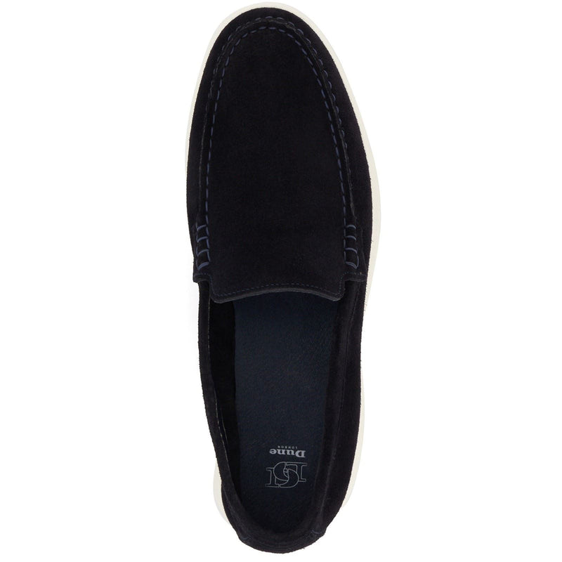 Dune Buftonn Suede Men's Navy Loafers