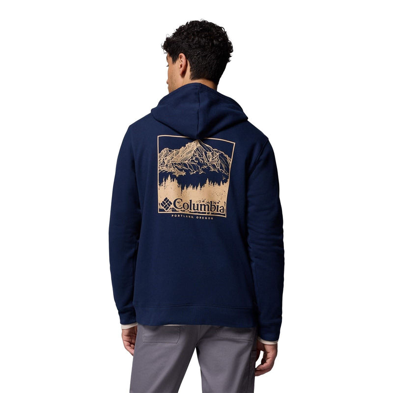Columbia Columbia Trek Graphic Hoodie Cotton Men's Blue Hooded Sweatshirt