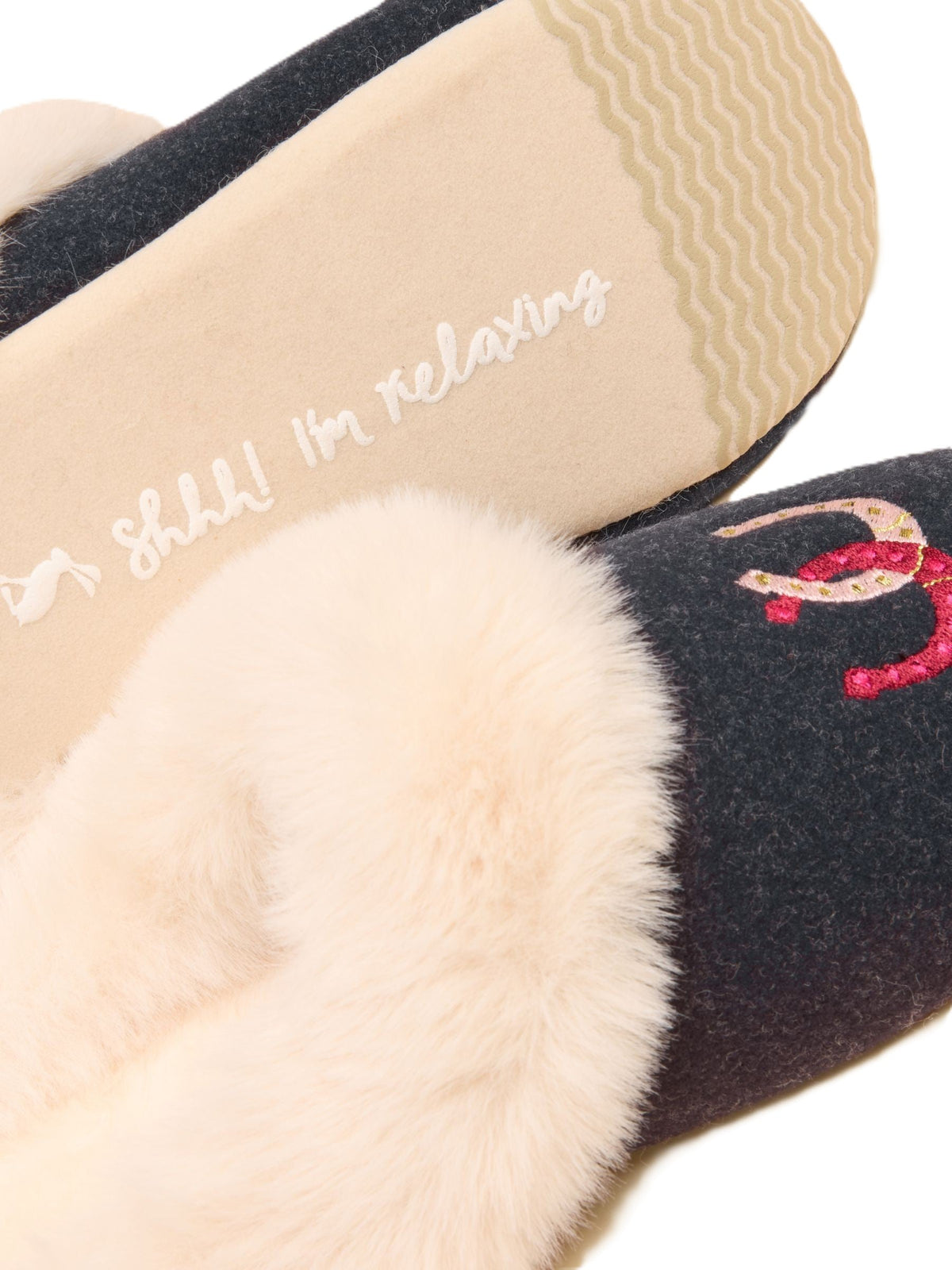 Joules Slippet Luxe Horse Women's Navy Slippers