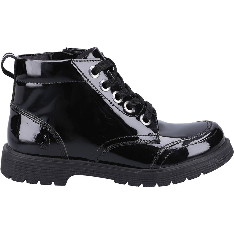 Hush Puppies Jolie Patent SNR Leather Girls's Black Boots