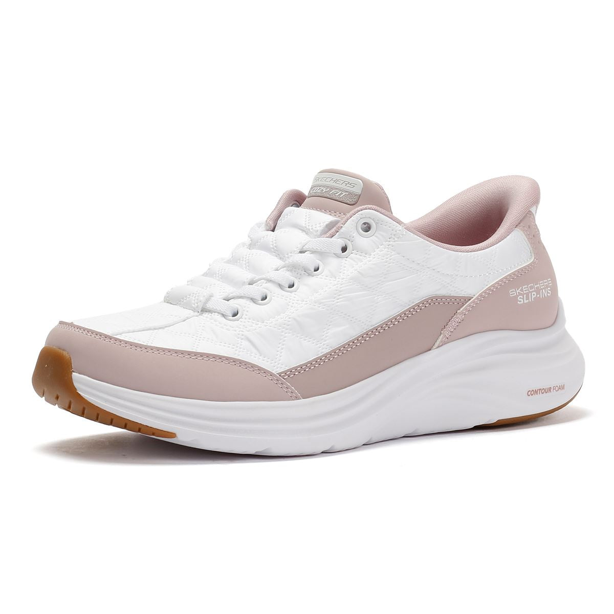 Skechers Slip-Ins Contour Foam Cozy Fit Women's White/Pink Sneakers