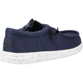 HEYDUDE Wally Canvas 100% Cotton Men's Navy Boat Shoes