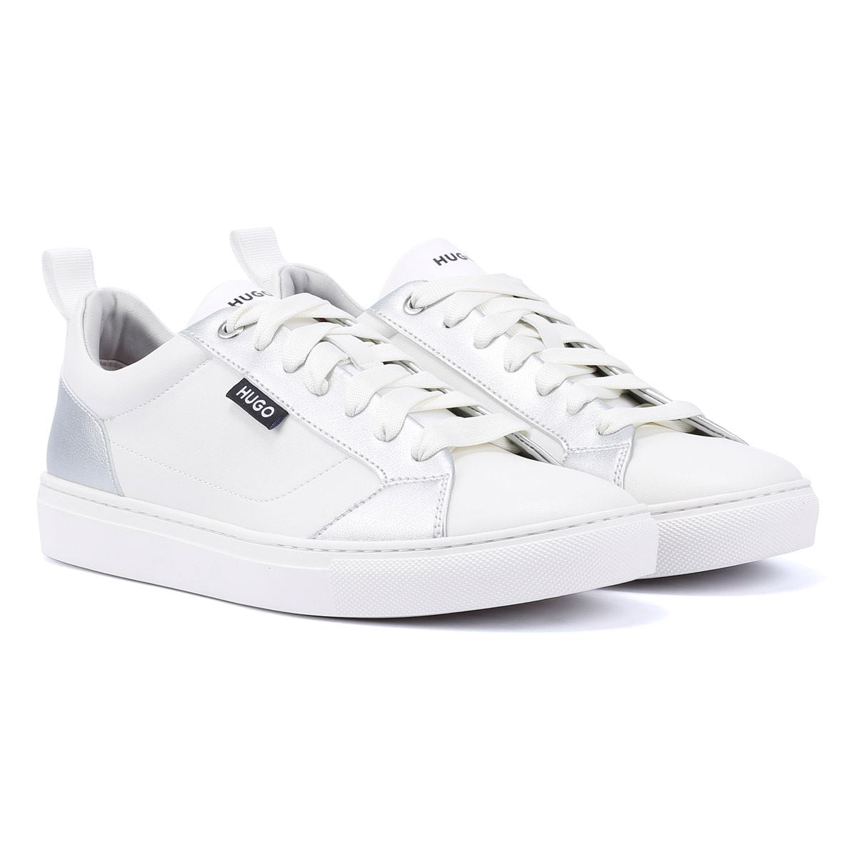 Hugo Morrie Tennis Women's White/Silver Sneakers