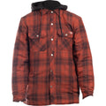 Dickies Fleece Hood Flannel Men's Red Shirt Jacket