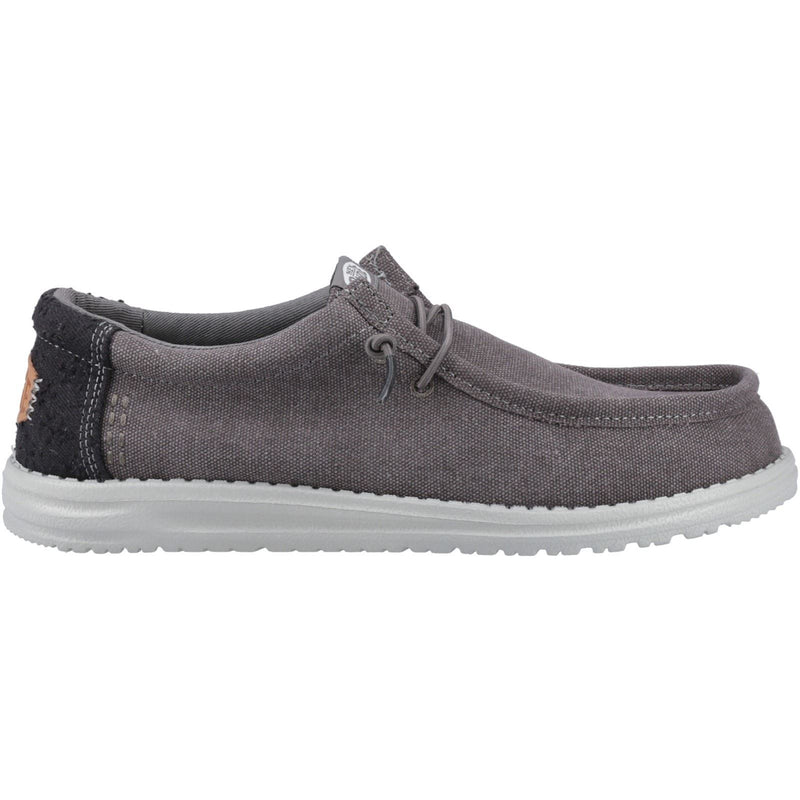 HEYDUDE Wally Workwear Synthetic Blend Men's Granite Grey/Black Moccasins Shoes