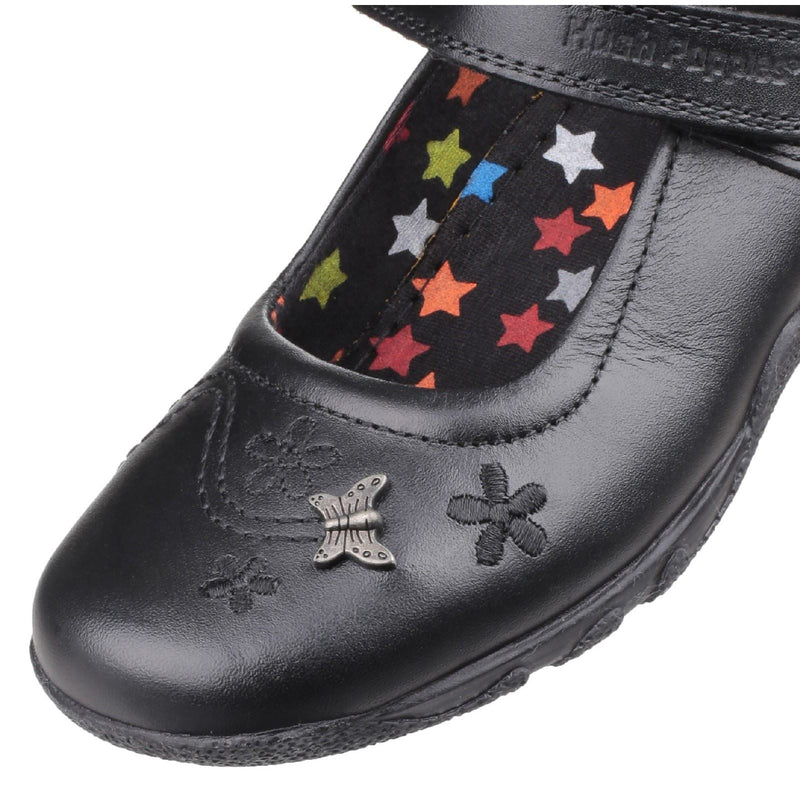 Hush Puppies Clare Senior Leather Girls's Black Shoes