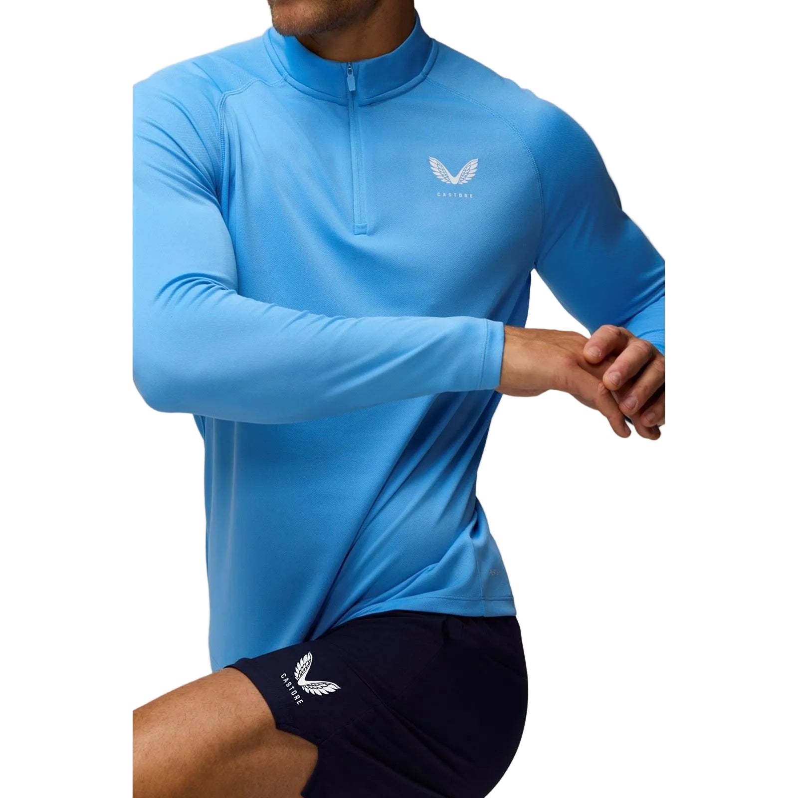 Castore Adapt Training 1/4 Zip Top Polyester Men's Blue Activewear T-Shirts