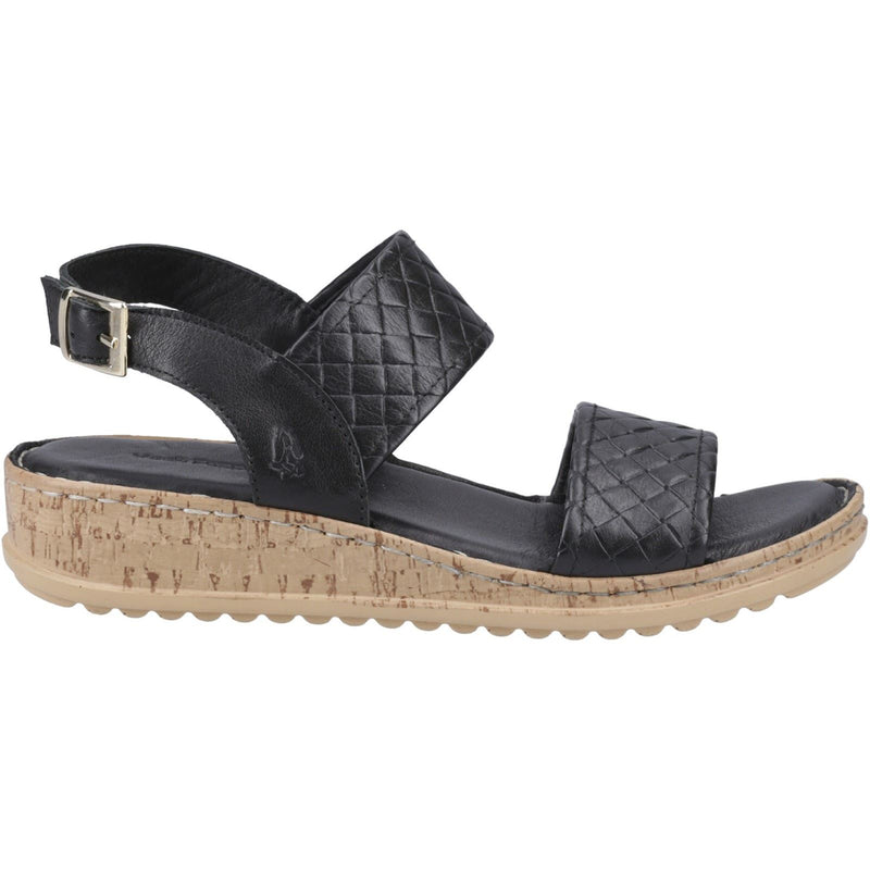 Hush Puppies Ebony Wide Fit Leather Women's Black Sandals