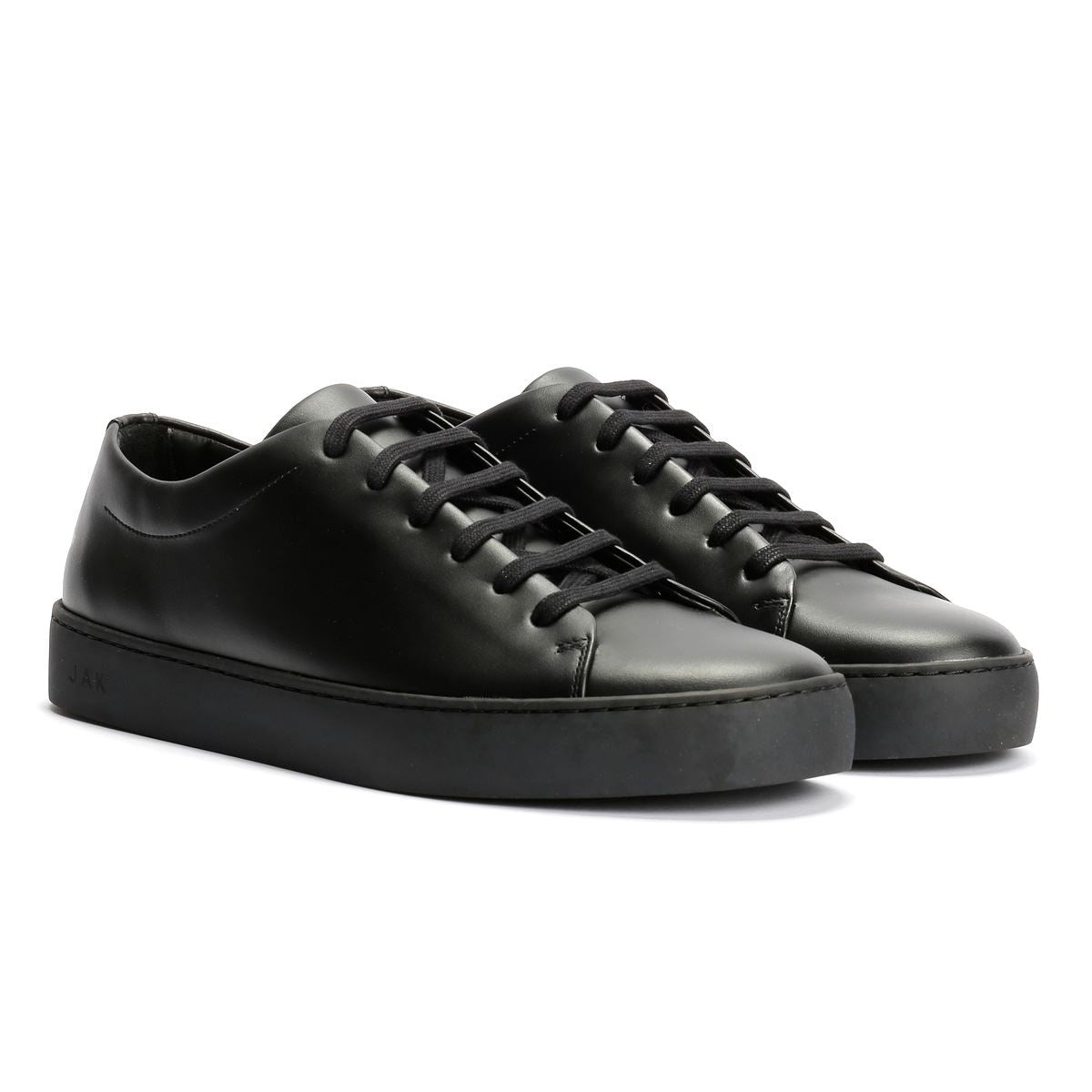 JAK Royal Leather Men's All Black Sneakers