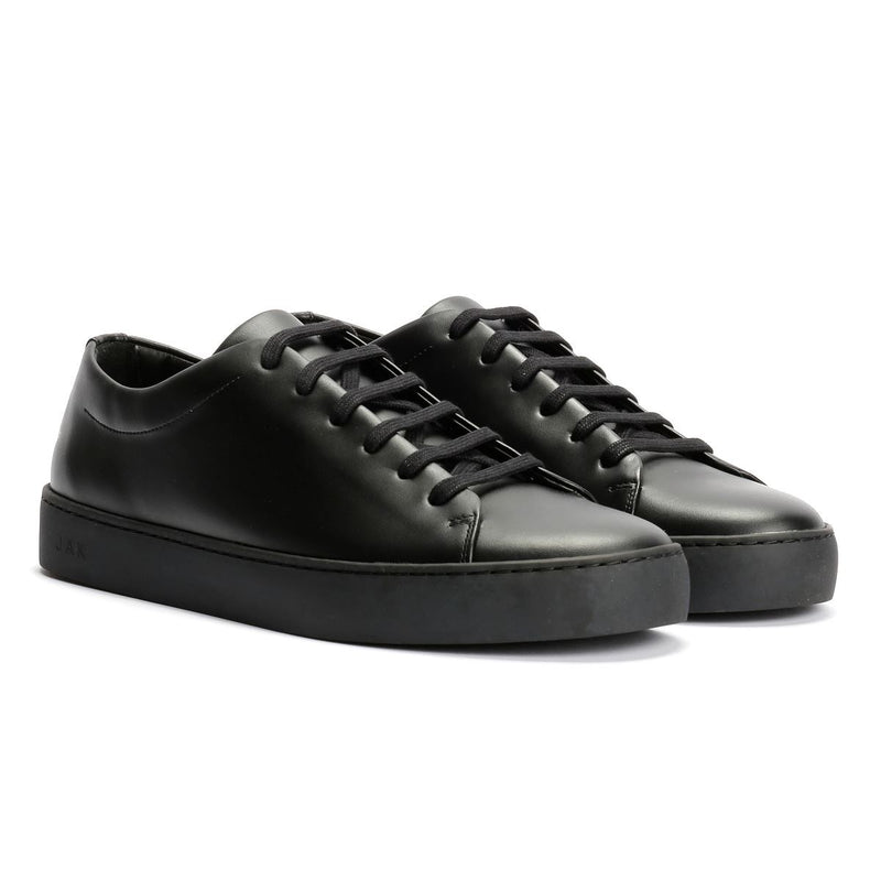 JAK Royal Leather Men's All Black Sneakers