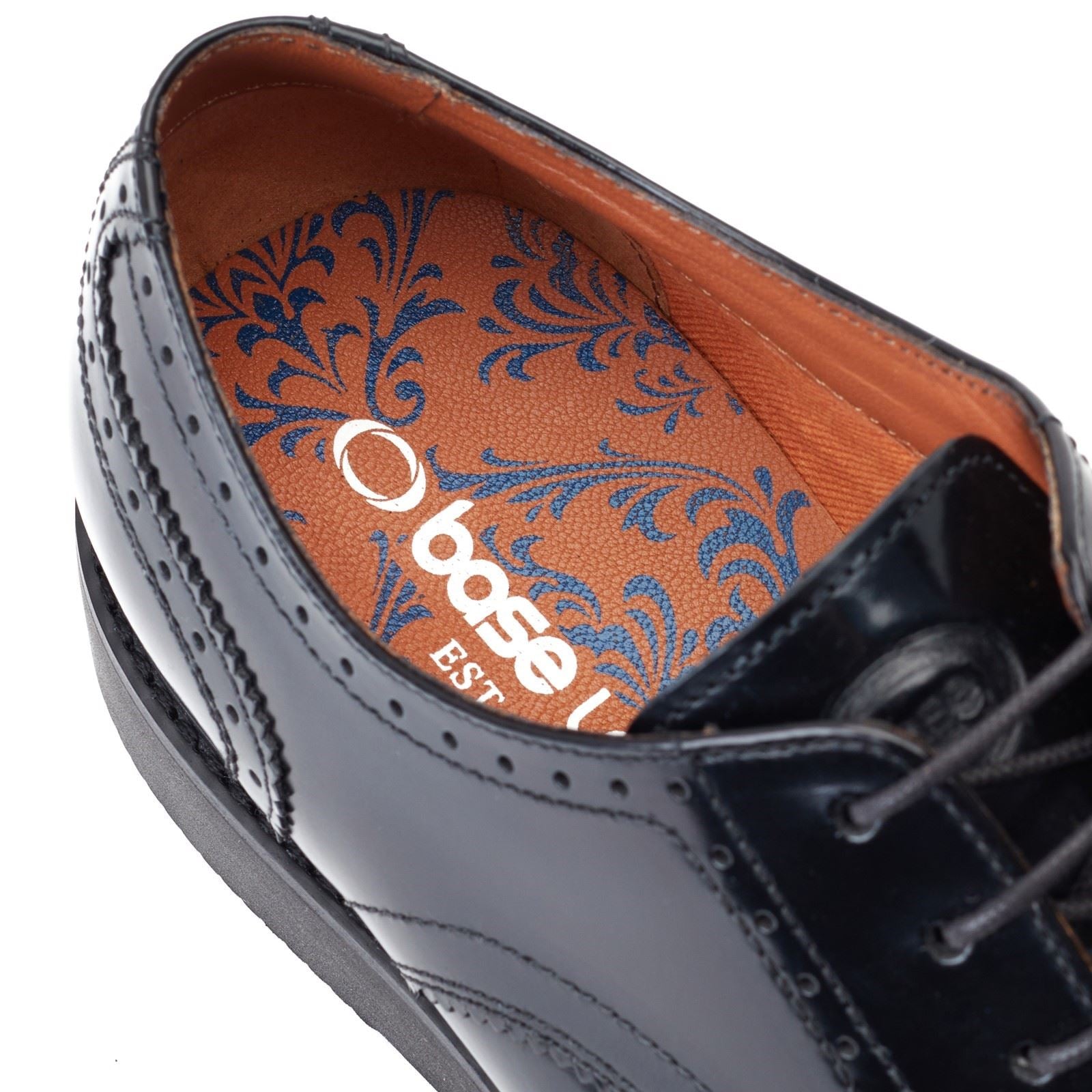 Base London Joe Leather Men's Black Brogues Shoes