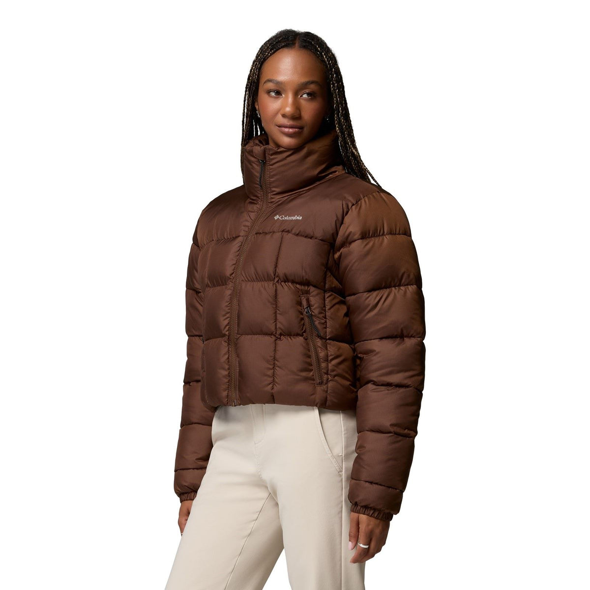 Columbia Puffect III Cropped Jacket Women's Brown Puffer Jackets