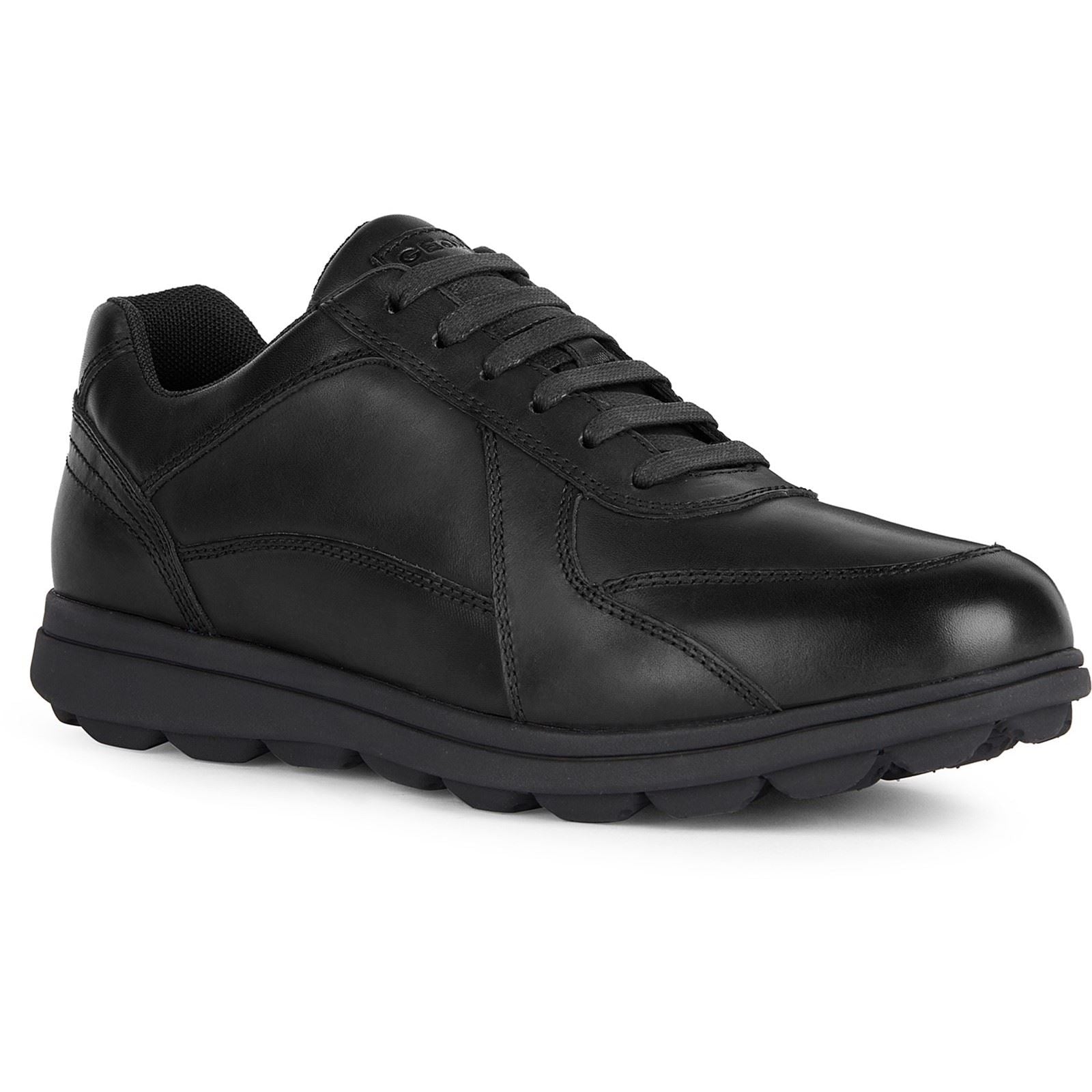 Geox U SPHERICA EC12 Leather Bovine Full Grain Men's Black Sneakers