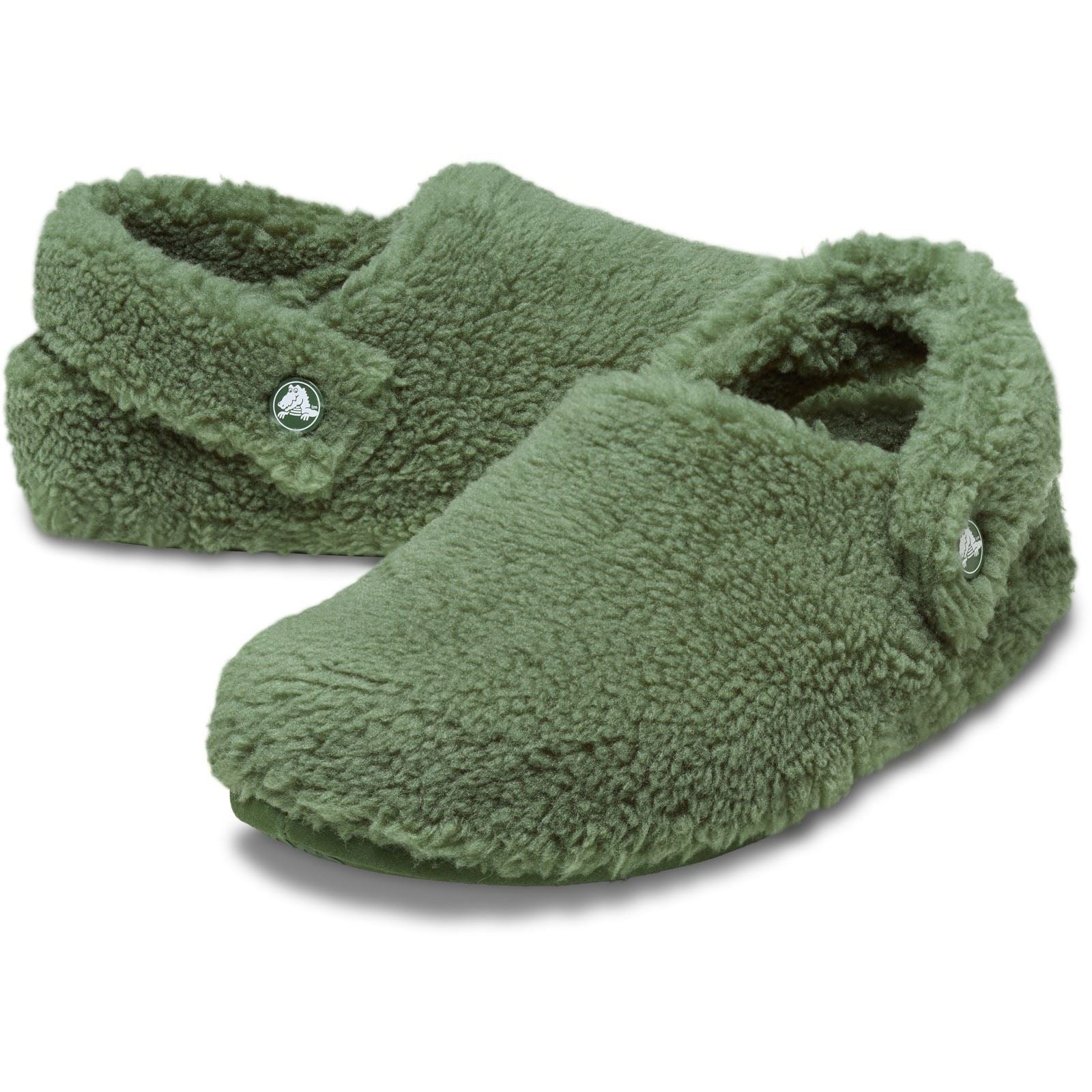 Crocs Classic Cozzzy Polyester Army Green Slippers