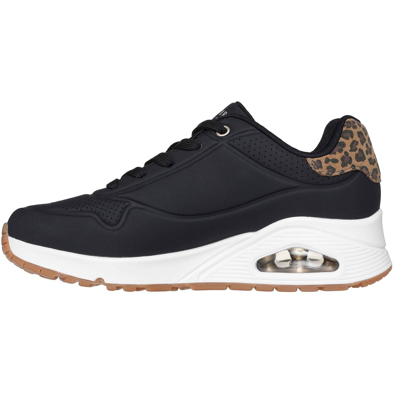 Skechers UNO - Jungle Nite Polyurethane Women's Black/Leopard Standard Trainers